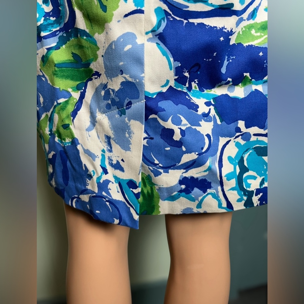 CHAPS Ralph Lauren ~Floral Dress ~ Cotton Blend~ Classic Sheath~ Size 8P - Picture 4 of 7